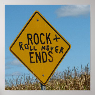 Póster El rock y el rollo nunca terminan, graffiti de Rót