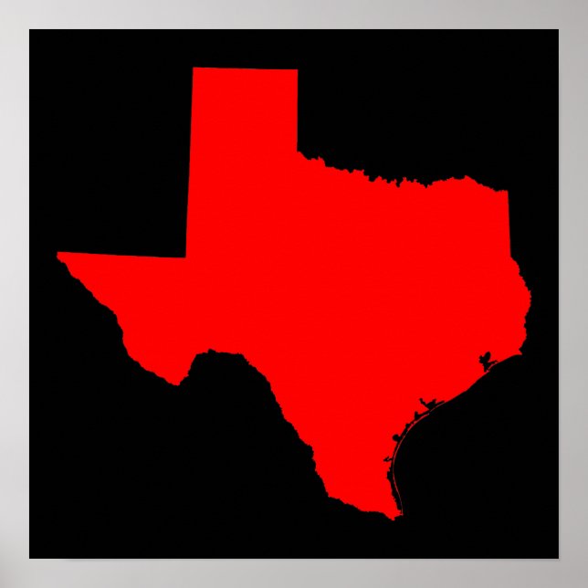 Póster El rojo brillante y el negro Texas (Frente)