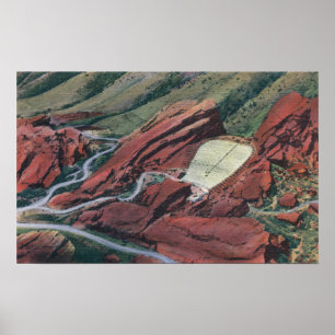 Póster El rojo oscila el teatro, parque de las rocas