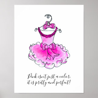 Póster El rosa no es sólo un color chica vestido fiesta r