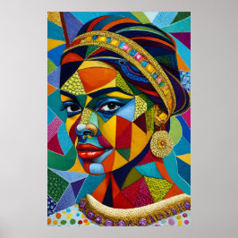 Póster El rostro de la mujer en el mosaico