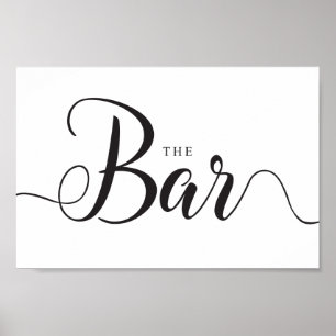 Póster El Rótulo Bar Boda Bar al aire libre Bebe Poster