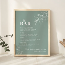 Póster El Rótulo Bar Sage Green Boda