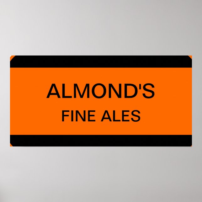 Póster El Rótulo de Almond para Ales Finos (Frente)