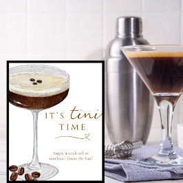 Póster El Rótulo de bares Espresso Martini es divertido e