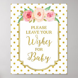 Póster El Rótulo de los puntos blancos de oro