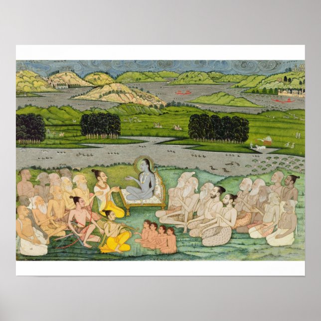 Póster El sabio Shuku Deva dirigiéndose al Rey Parikshit  (Frente)