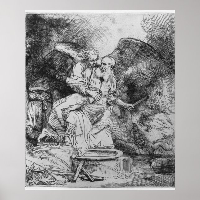 Póster El sacrificio de Abraham, 1645 (Frente)