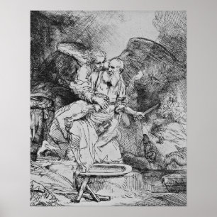 Póster El sacrificio de Abraham - Rembrandt - c1655