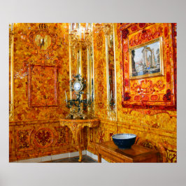 Póster El salón ámbar en el Palacio de Catherine, Rusia