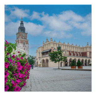 Póster El salón de ropa en la plaza principal de Cracovia