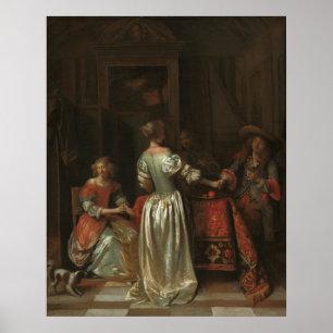 Póster El saludo - Poster Bella Artes Pieter de Hooch