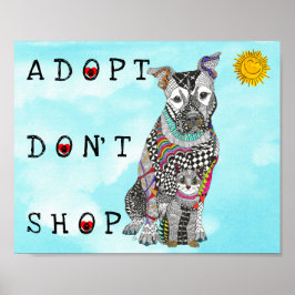 Póster El salvamento animal adopta no comprar Poster