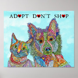 Póster El salvamento animal adopta no comprar Poster