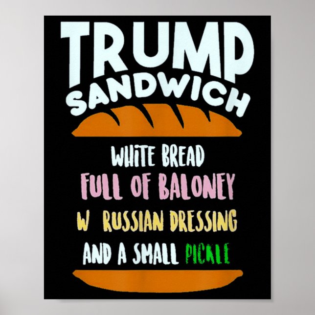 Póster El sándwich de Trump es un pequeño sarcasmo políti (Frente)