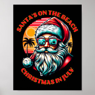 Póster El Santa está en la playa. Navidad en julio.