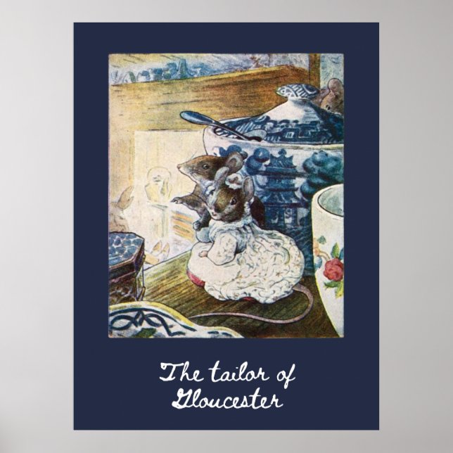 Póster El sastre de Gloucester - Vintage Beatrix Potter (Frente)