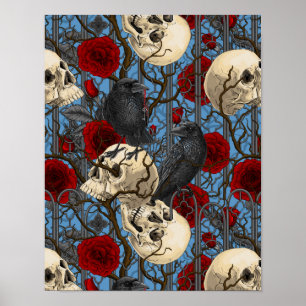 Póster El secreto de Raven. Ilustracion gótico oscuro y m