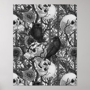 Póster El secreto de Raven. Ilustracion gótico oscuro y m