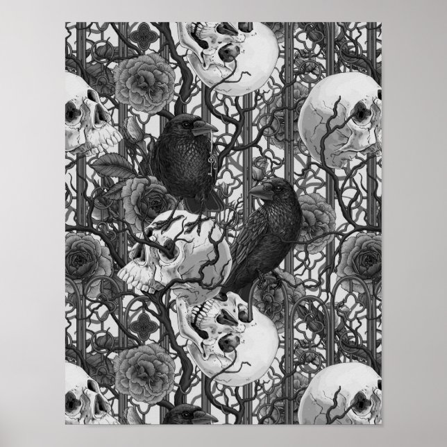 Póster El secreto de Raven. Ilustracion gótico oscuro y m (Frente)