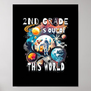 Póster El Segundo Grado De Niños De Este Año Escolar Mund