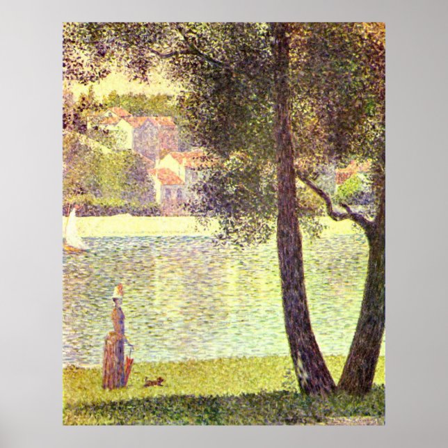 Póster El Sena en Courbevoie, por Georges-Pierre Seurat (Frente)