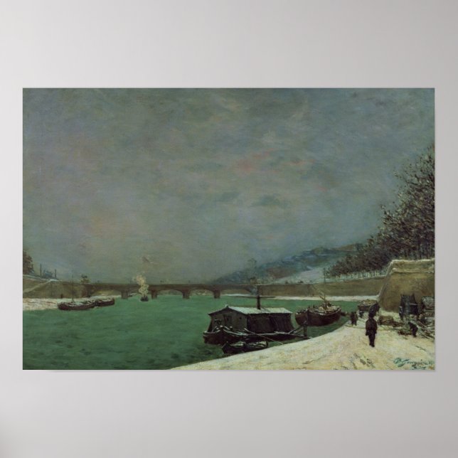 Póster El Sena en el Pont d'Iena, invierno, 1875 (Frente)