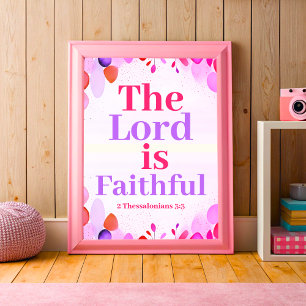 Póster El Señor es fiel Boho Christian Teen Chica Art