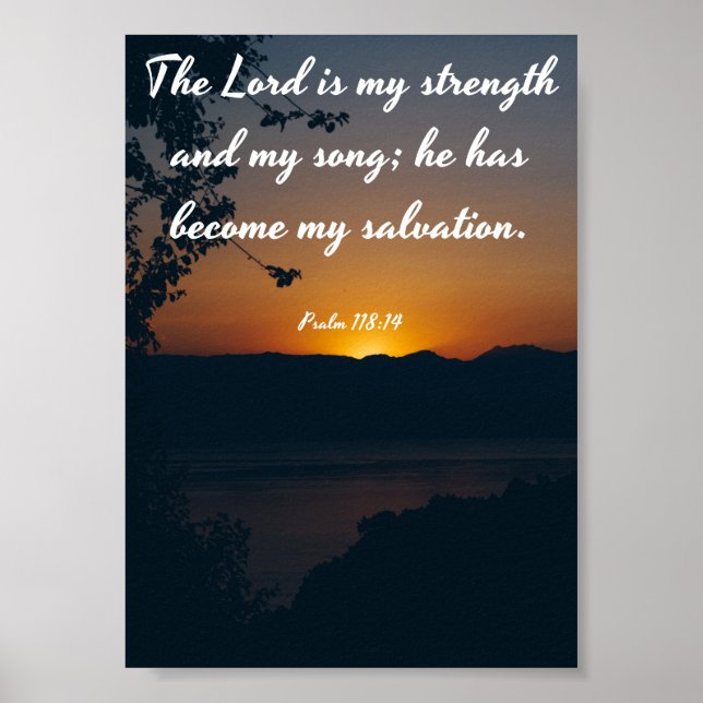 Póster El Señor es mi fuerza y mi canción - Biblia (Frente)