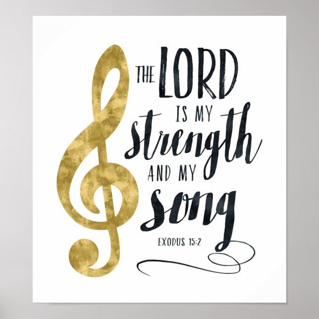 Póster El Señor es mi fuerza y mi canto de oro (Frente)