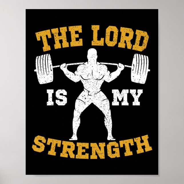 Póster El Señor es mi Gimnasio Cristiano Fortalecido Jesú (Frente)