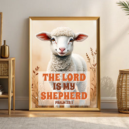 Póster El Señor es mi Pastor Boho Christian Nursery Art