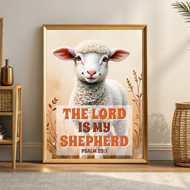 Póster El Señor es mi Pastor Boho Christian Nursery Art (Subido por el creador)