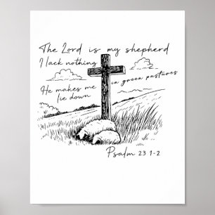 Póster El Señor Es Mi Pastor Salmo 23 Cruz Prado 