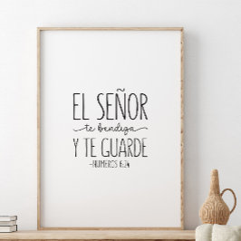 Póster El señor te bendiga y el guarda, Numeros 6:24