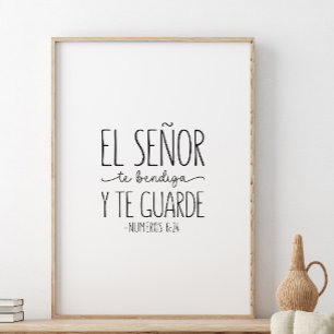 Póster El señor te bendiga y el guarda, Numeros 6:24