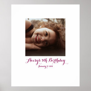 Póster El séptimo cumpleaños 7mo firma adentro al tablero