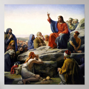 Póster El Sermón de la Montaña por Carl Bloch, Religioso