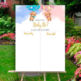 Póster El sexo del oso revela la gráfica de niño o Chica