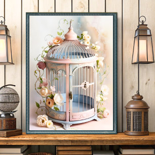 Póster El Shabby Chic Birdcage Wall Art