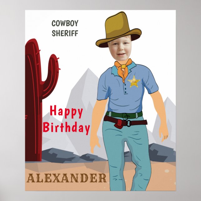 Póster El sheriff especial para niños Cowboy Foto origina (Frente)