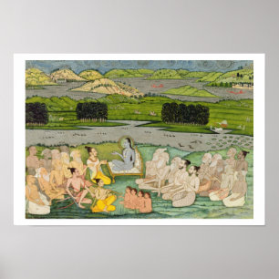 Póster El Shuku sabio Deva que se dirige al rey Parikshit