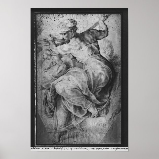 Póster El Sibyl libio, después de Michangelo Buonarroti (Frente)