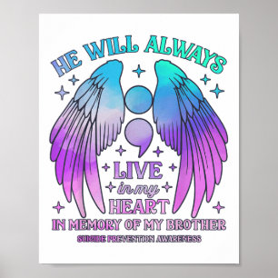 Póster Él siempre vivirá en mi corazón Prevención del sui