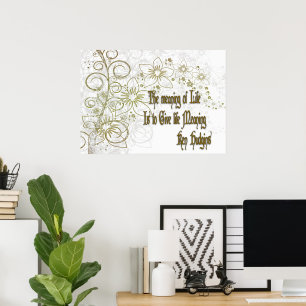 Póster El significado de la vida: Floral dorado inspirado