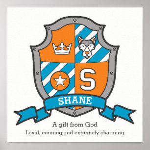 Póster El significado del nombre de Shane es letra S cres