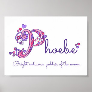 Póster El significado del nombre Phoebe con inicial P y a