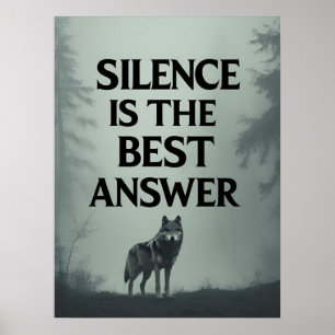 Póster El Silencio Es La Mejor Respuesta – Motivación Cab