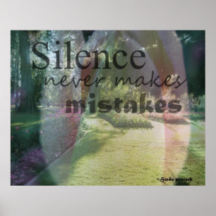 Póster El silencio nunca comete errores tulipán rosado