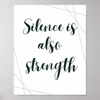 Póster El Silencio También Es Fuerza –Inspiracional Minim